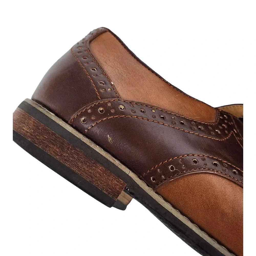 Drexlite Hunter Mens Brown Two Tone Wingtip Brogue Oxford Dress Shoes Size 10M